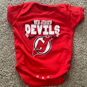 NJ Devils onesies. 3-6 months.